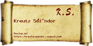 Kreutz Sándor névjegykártya