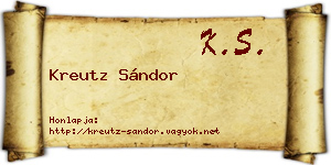 Kreutz Sándor névjegykártya
