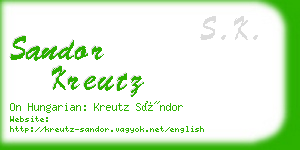 sandor kreutz business card